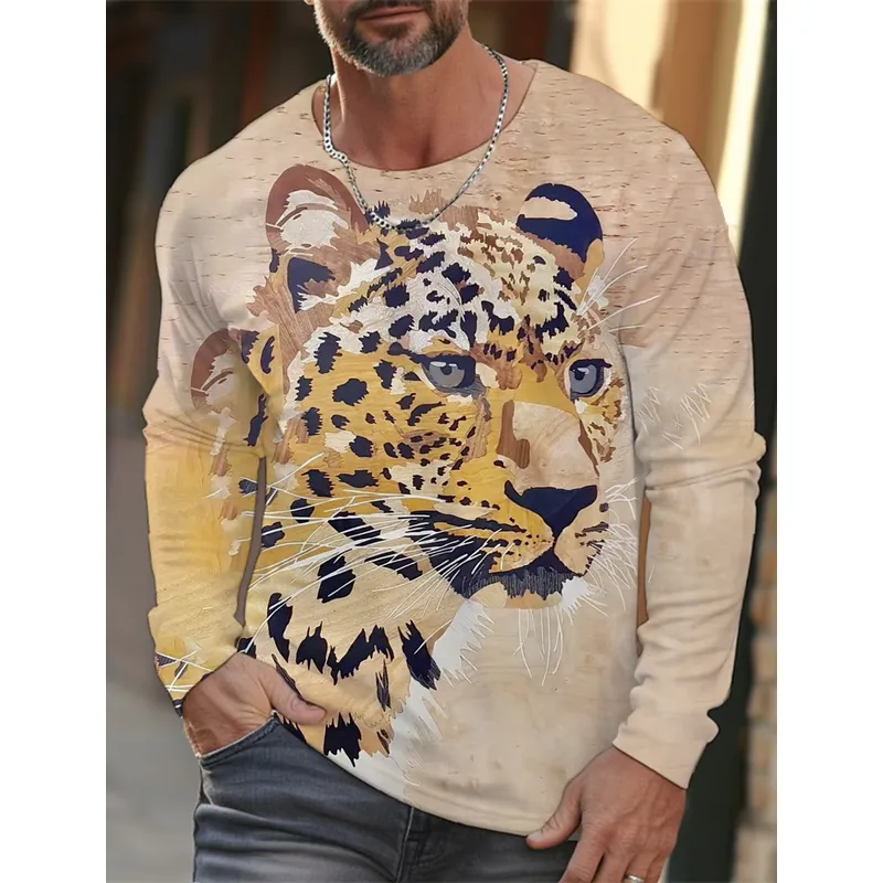 Mens Fashion Clothes - 3D Printed Casual Long Sleeve Men's
