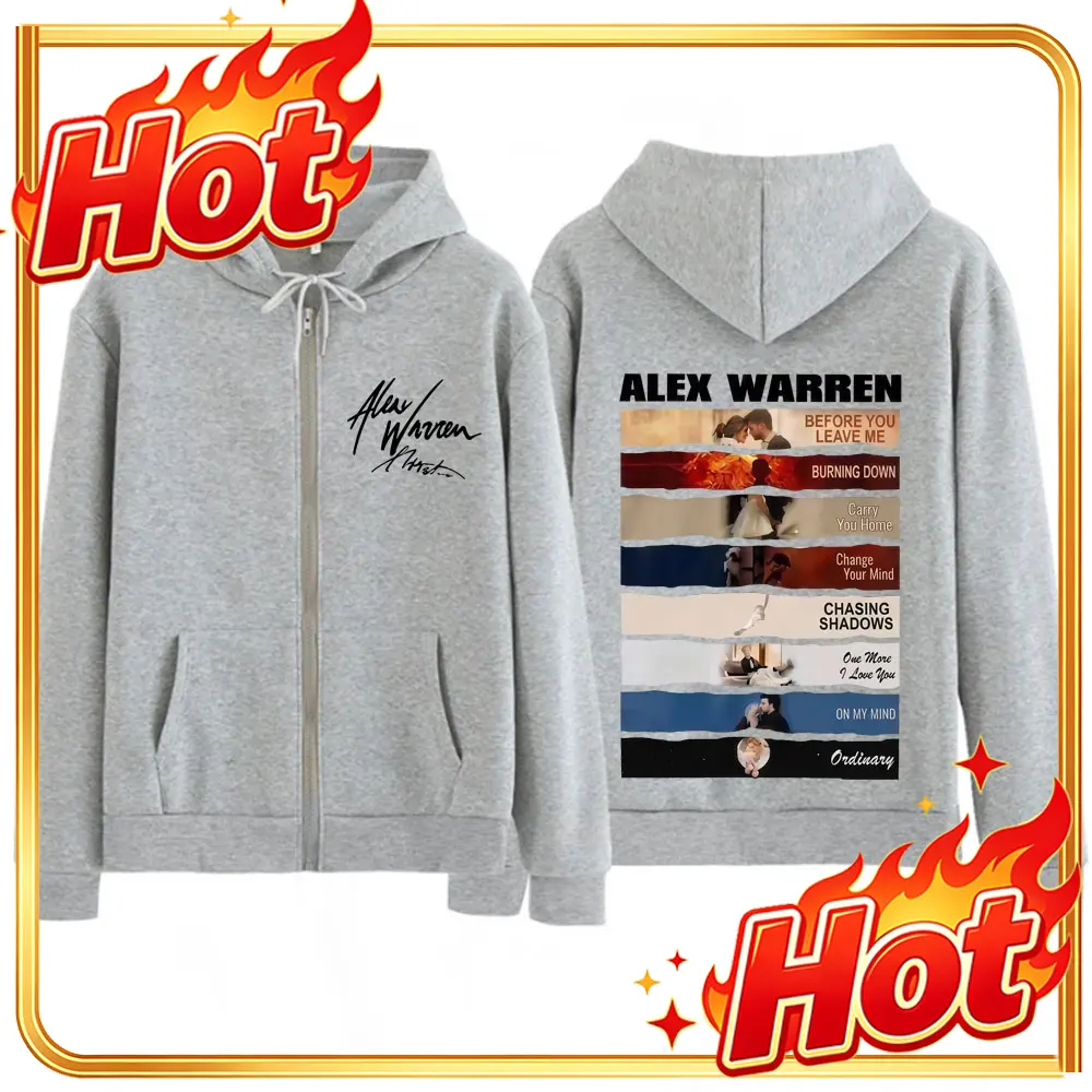Singer Alex Warren 2026 Tour P - огляд і ціна Mens Fashion Zip Up Hoodies