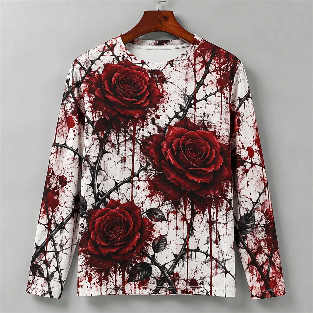 3D Print Horror Red Blood Stai - огляд і ціна Mens Fashion Summer