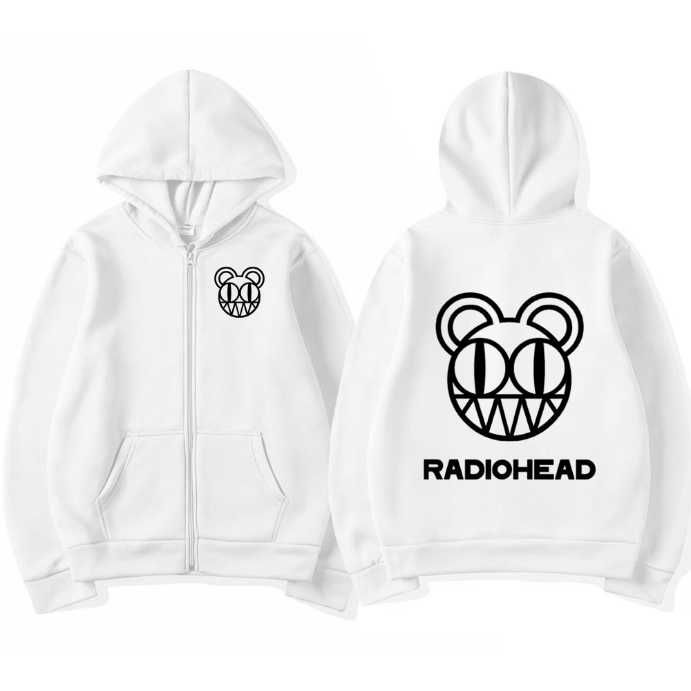 Rock Band Radiohead Logo Zippe - огляд і ціна Mens Fashion Zip Up Hoodies