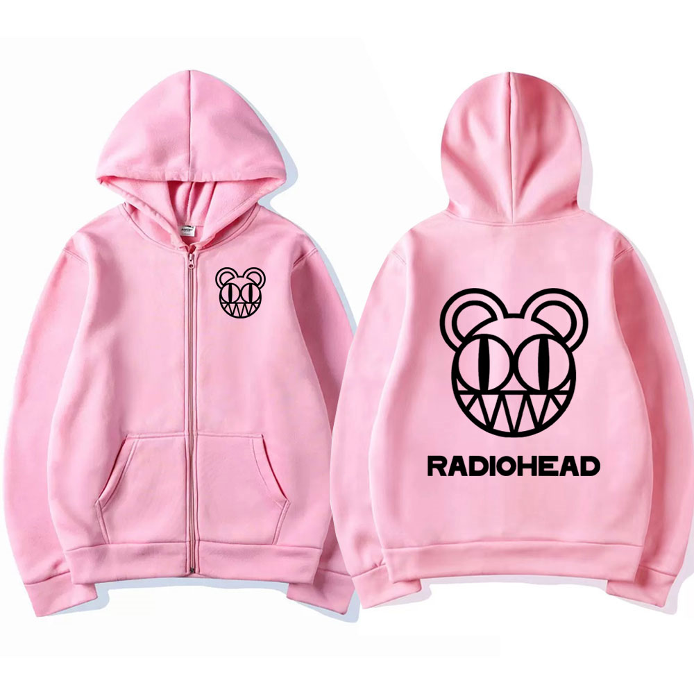 Rock Band Radiohead Logo Zippe - огляд і ціна Mens Fashion Zip Up Hoodies