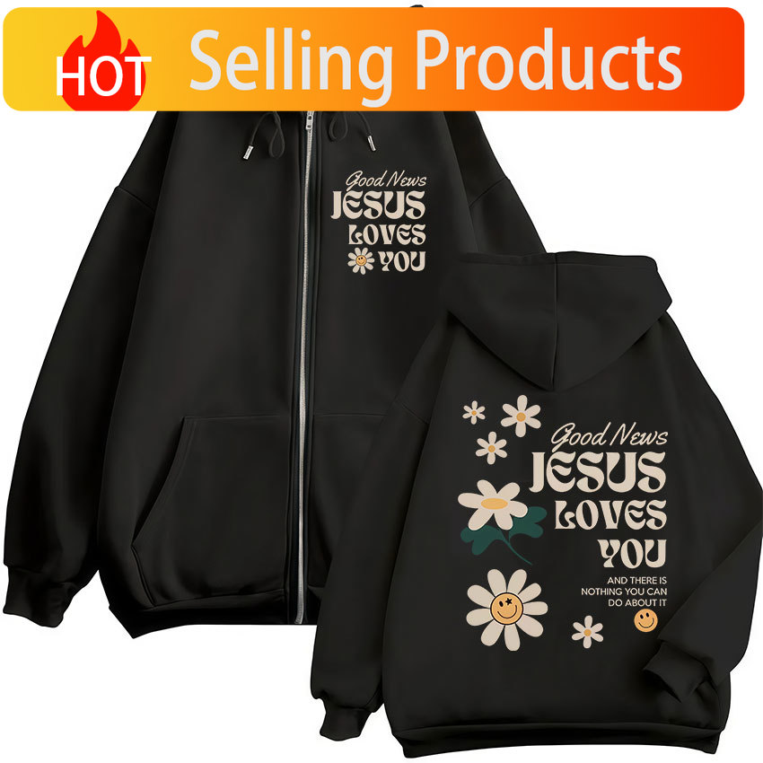 Good News Jesus Loves You Chri - огляд і ціна Mens Fashion Zip Up Hoodies