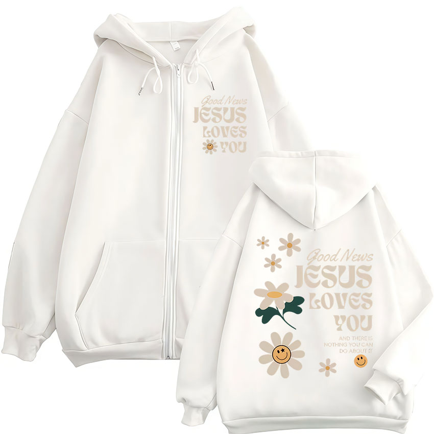 Good News Jesus Loves You Chri - огляд і ціна Mens Fashion Zip Up Hoodies