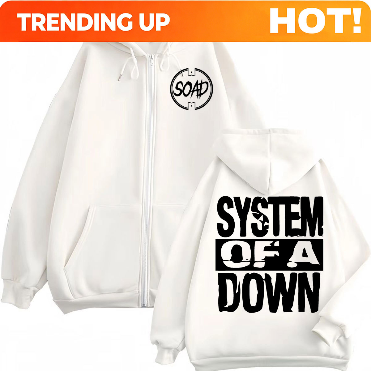 Rock Band System of A Down Pri - огляд і ціна Mens Fashion Zip Up Hoodies